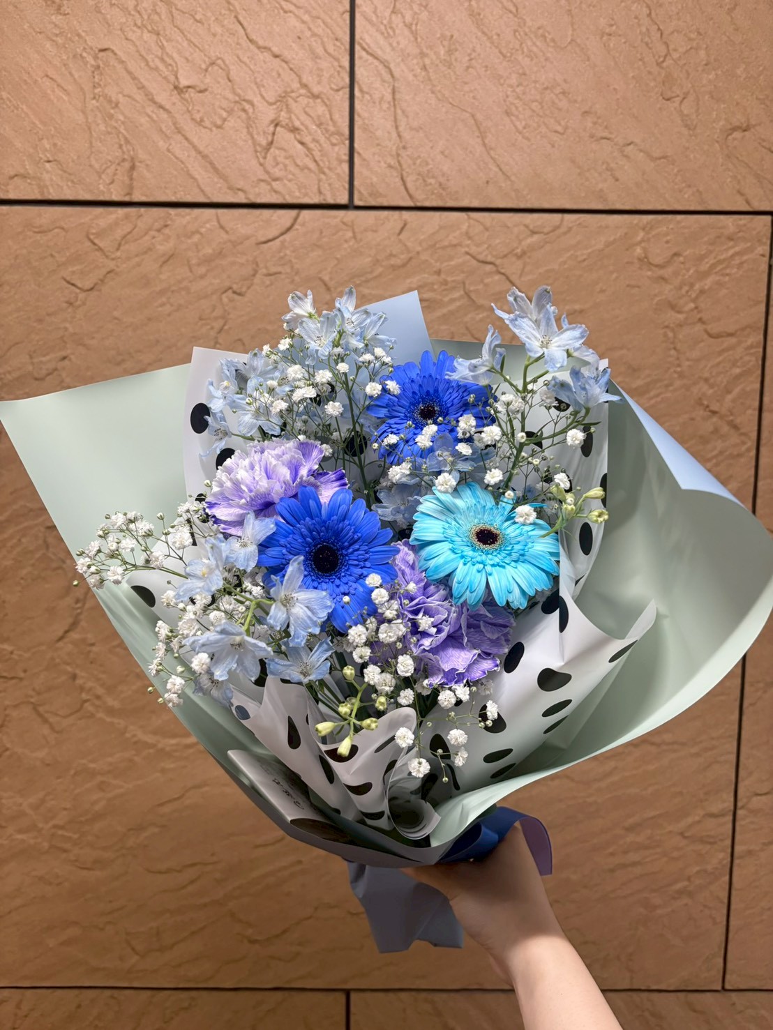 寒色系花束💐