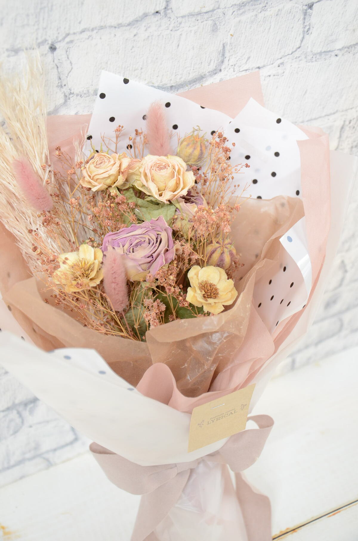 NEW！ドライフラワーのドットブーケ💐